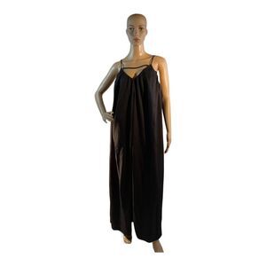 Nasty Gal Women’s Black V-Neck and Call Flowy Sleeveless Maxi Dress Size 10